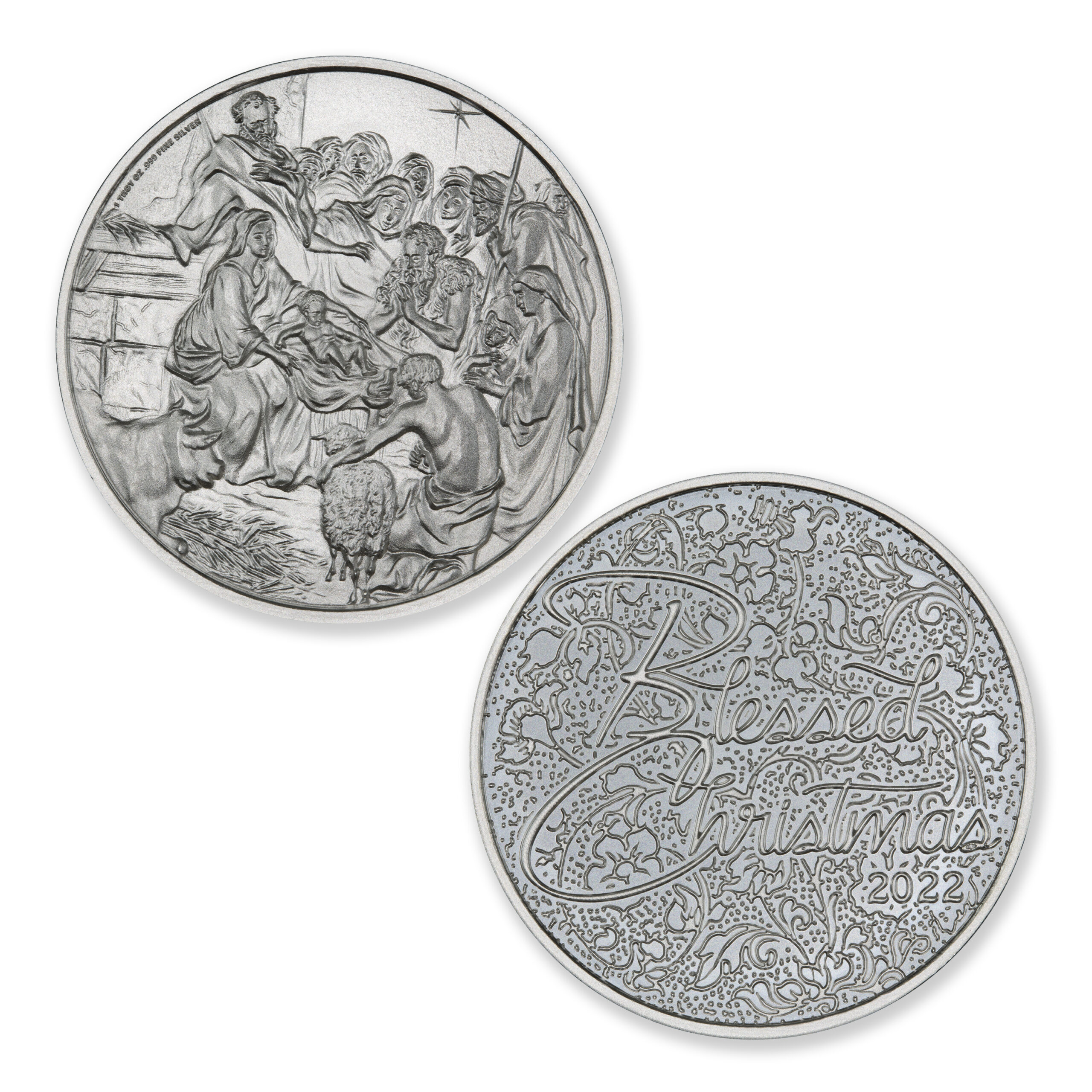 2023 NATIVITY / BLESSED CHRISTMAS -1 TROY OUNCE - 39MM - Image 1
