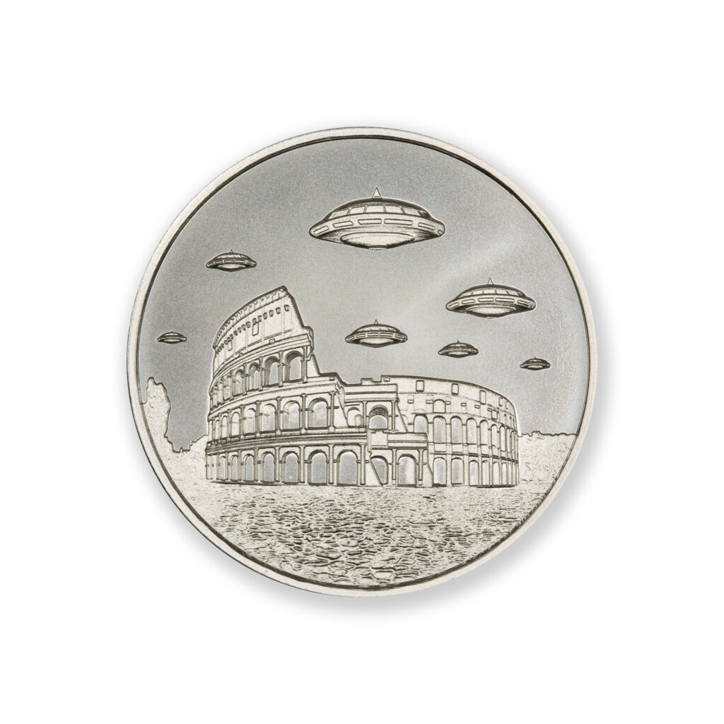 UFOs OVER ROME - 1 TROY OUNCE - 39MM