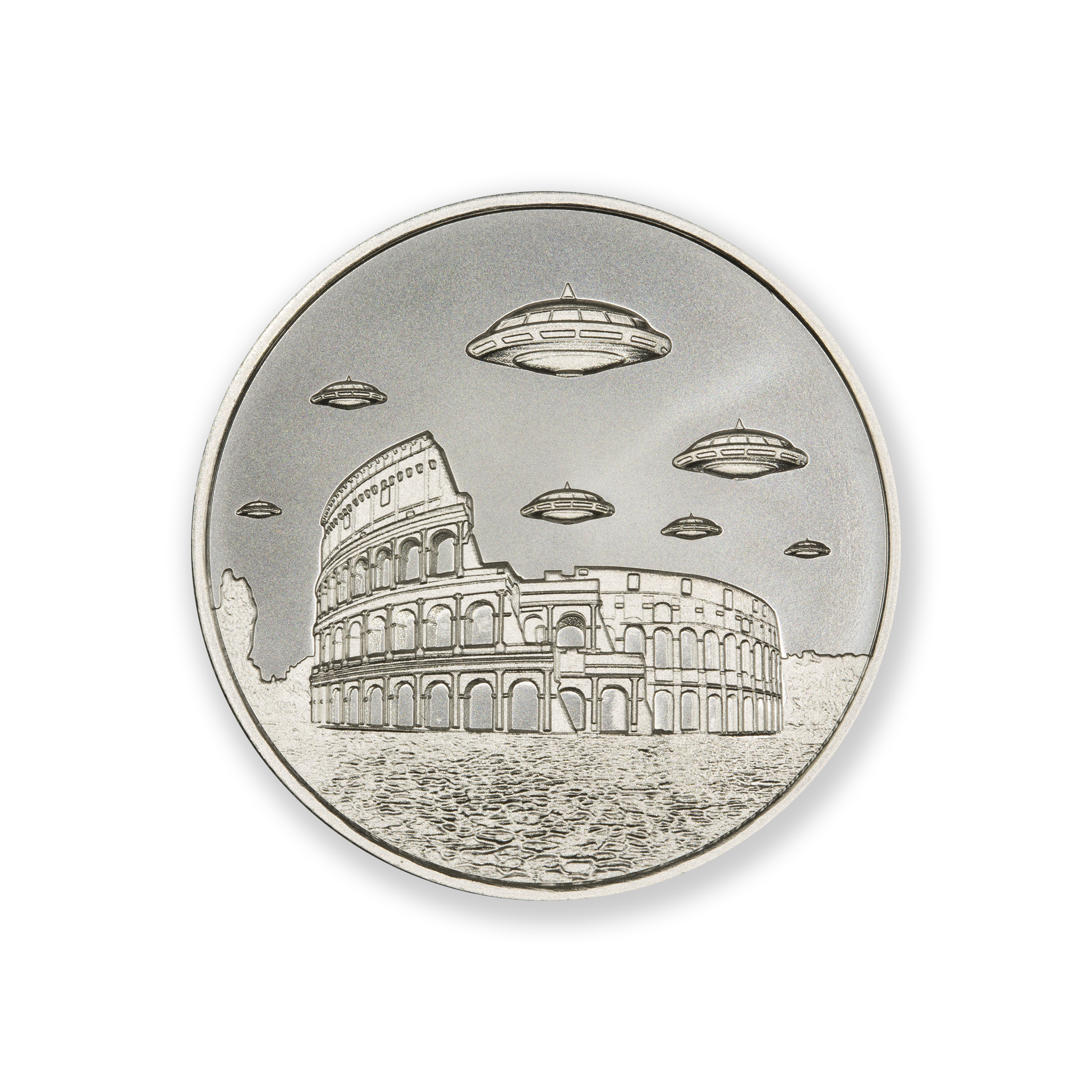 UFOs OVER ROME - 1 TROY OUNCE - 39MM - Image 1