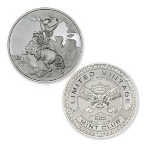 MINT CLUB #8 - 1 TROY OUNCE – 39MM (LIMITED MINTAGE: 500) IN COINSAFE CAPSULE - GEORGE WASHINGTON - READY FOR WAR