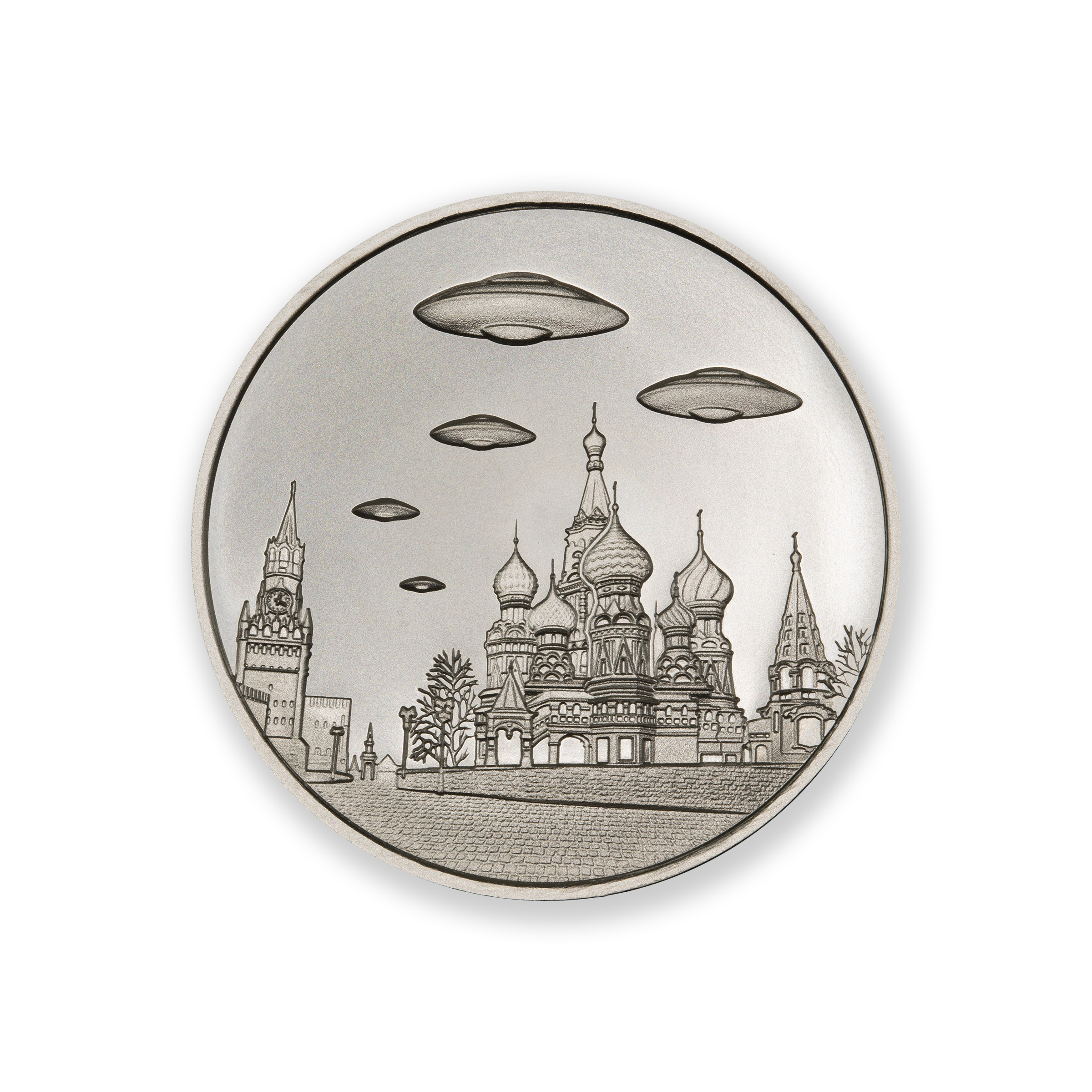 UFOs OVER THE KREMLIN- 1 TROY OUNCE – 39MM - Image 1