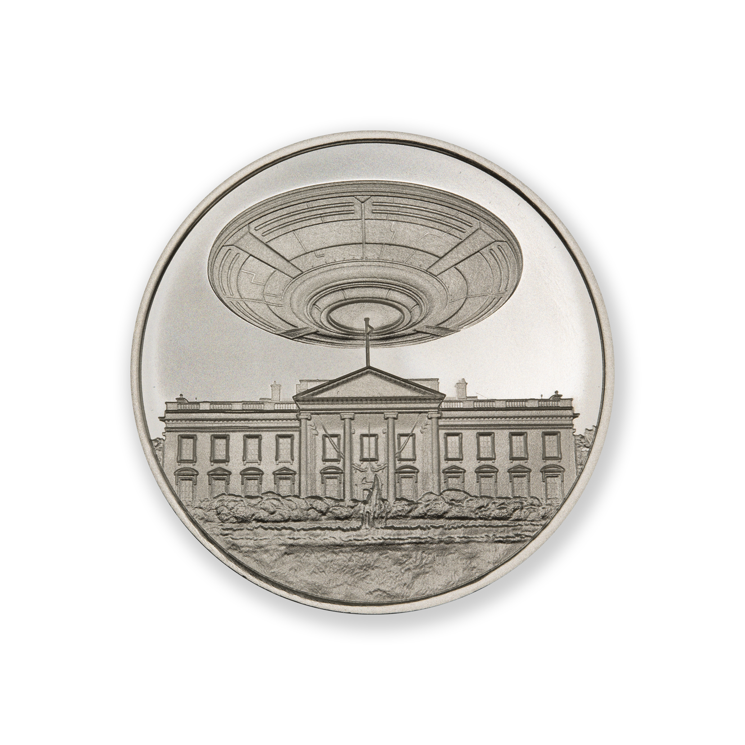 UFO OVER THE WHITE HOUSE - 2 TROY OUNCE - 39MM - Image 1
