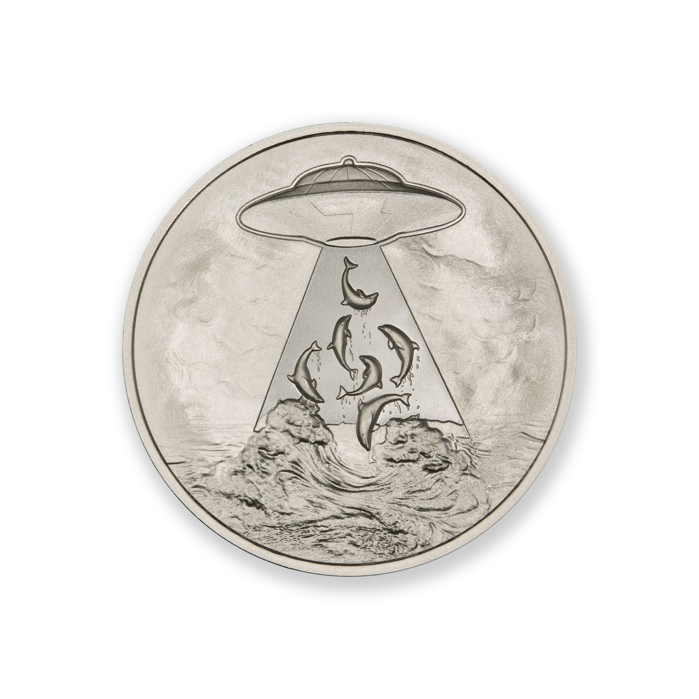 2023 - ALIEN ABDUCTION - DOLPHINS - 2 TROY OUNCE - 39MM - Image 1