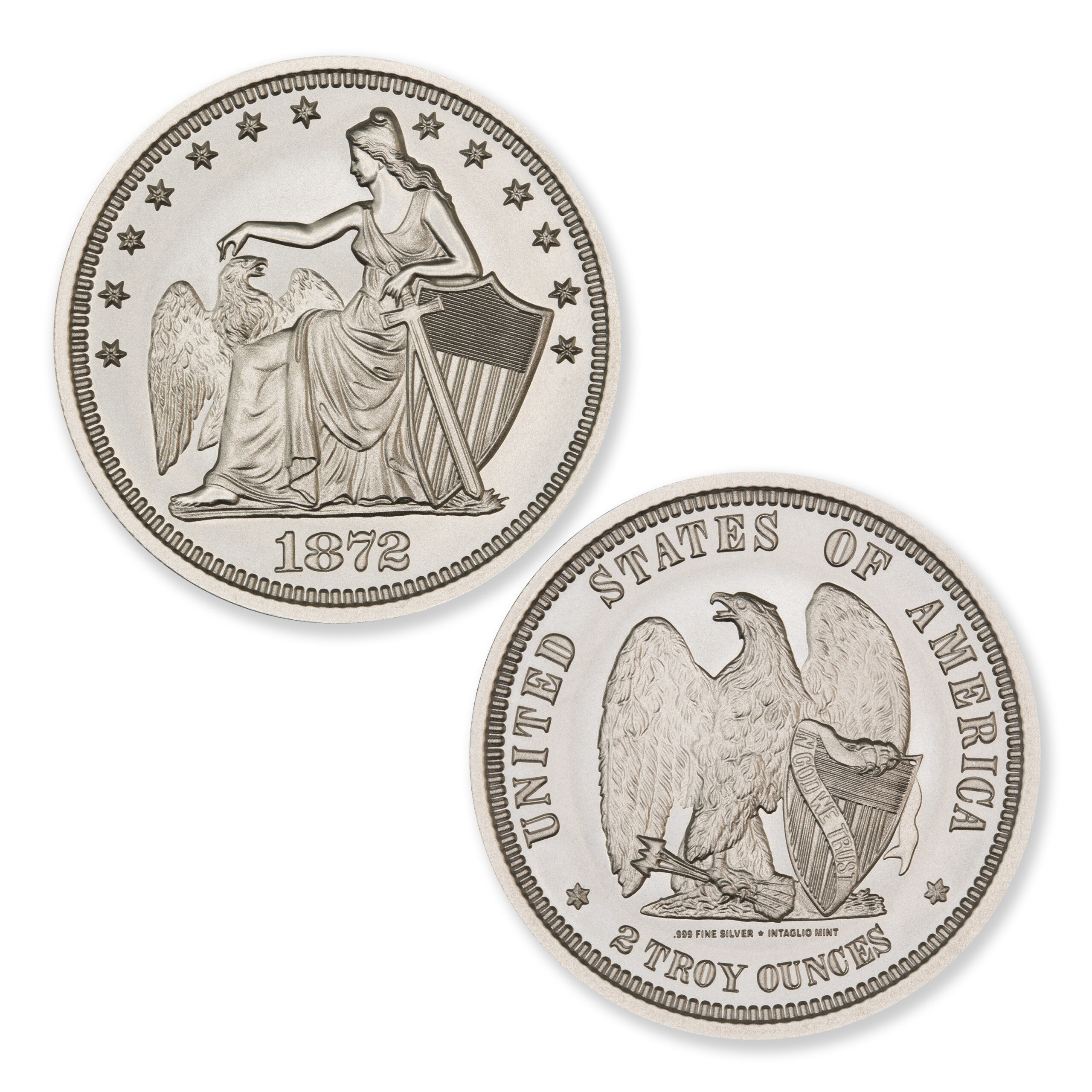 1872 AMAZONIAN QUARTER DOLLAR TRIBUTE – 2 TROY OUNCE – 39MM - Image 1