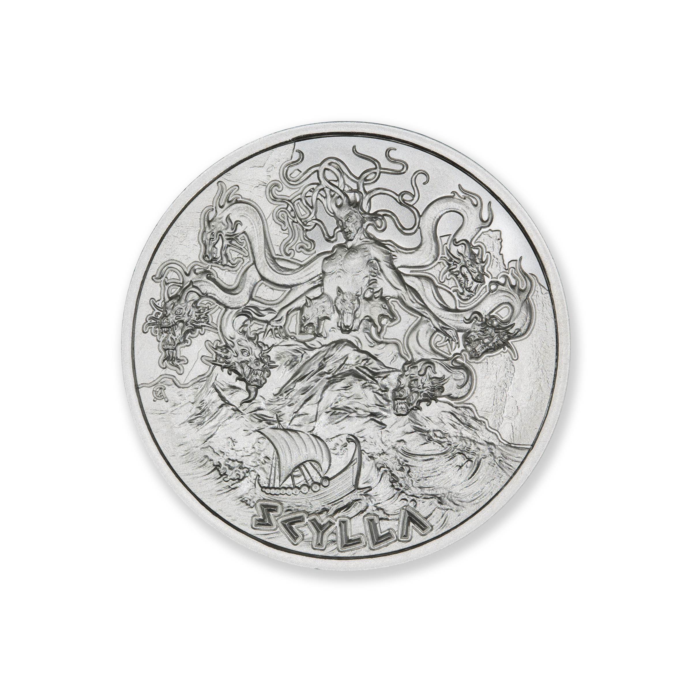 GREEK MYTHOLOGY SERIES – SCYLLA – 2 TROY OUNCE – 39MM - Image 2