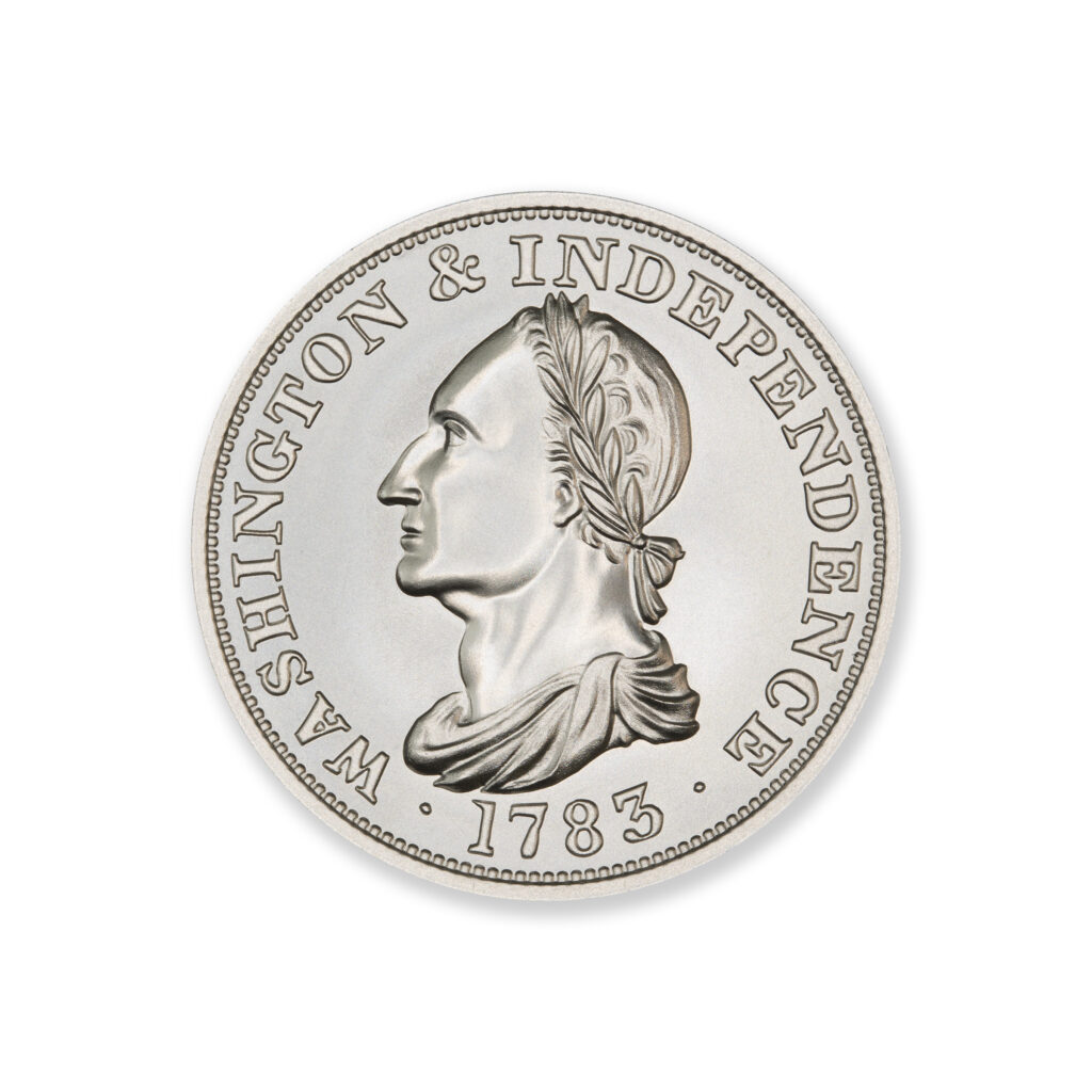 1783 DATED WASHINGTON & INDEPENDENCE CENT TRIBUTE – 2 TROY OUNCE – 39MM