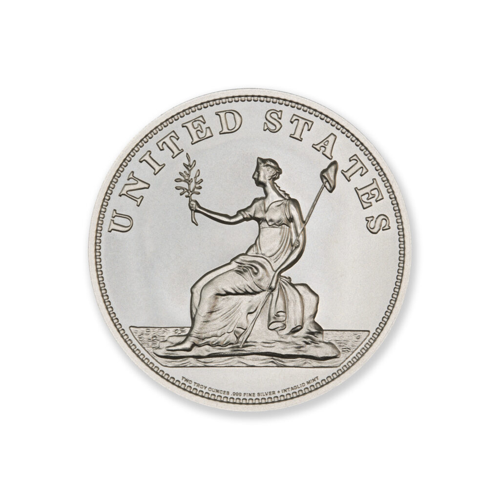1783 DATED WASHINGTON & INDEPENDENCE CENT TRIBUTE – 2 TROY OUNCE – 39MM