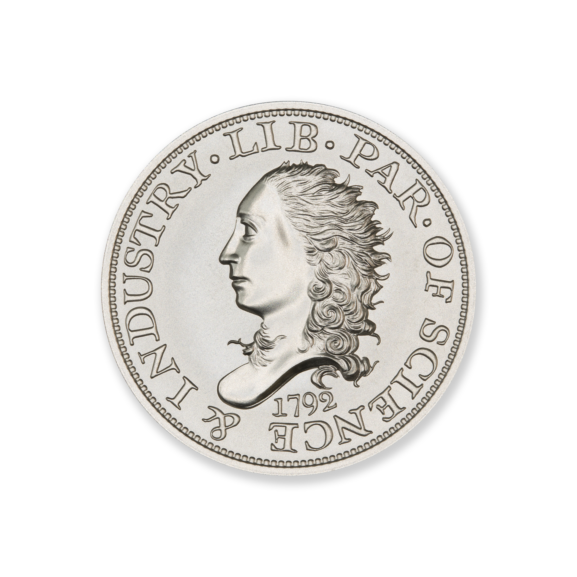1792 HALF DISME TRIBUTE – JUDD 7 – 2 TROY OUNCE – 39MM - Image 2