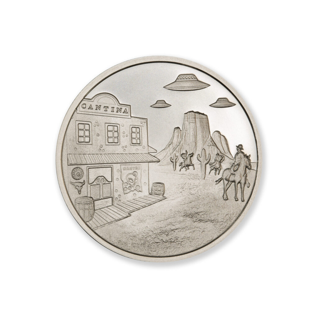 COWBOYS AND ALIENS – 1 TROY OUNCE – 39MM