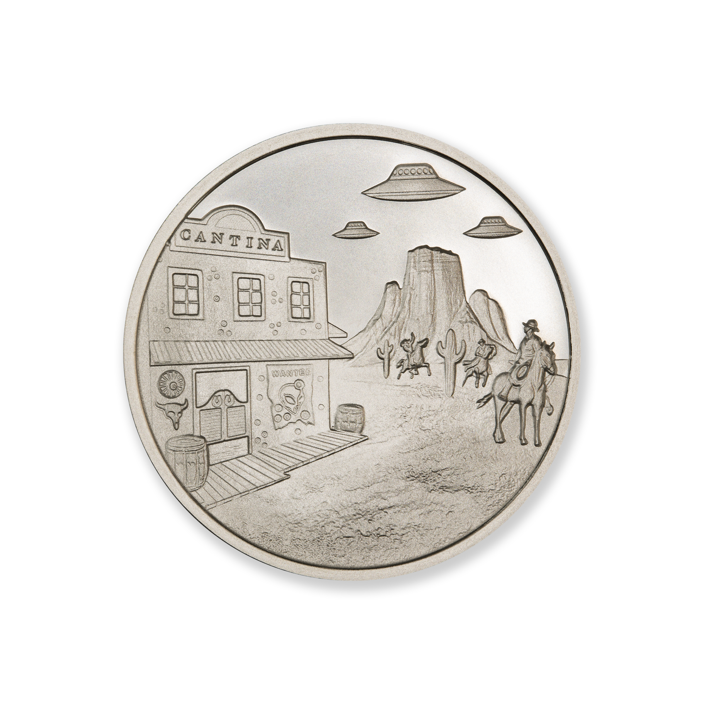 COWBOYS AND ALIENS – 1 TROY OUNCE – 39MM - Image 2