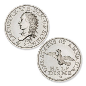 1792 HALF DISME TRIBUTE – JUDD 7 – 2 TROY OUNCE – 39MM