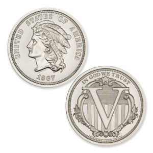 1867 5C PATTERN TRIBUTE - JUDD 561 - 2 TROY OUNCE - 39MM