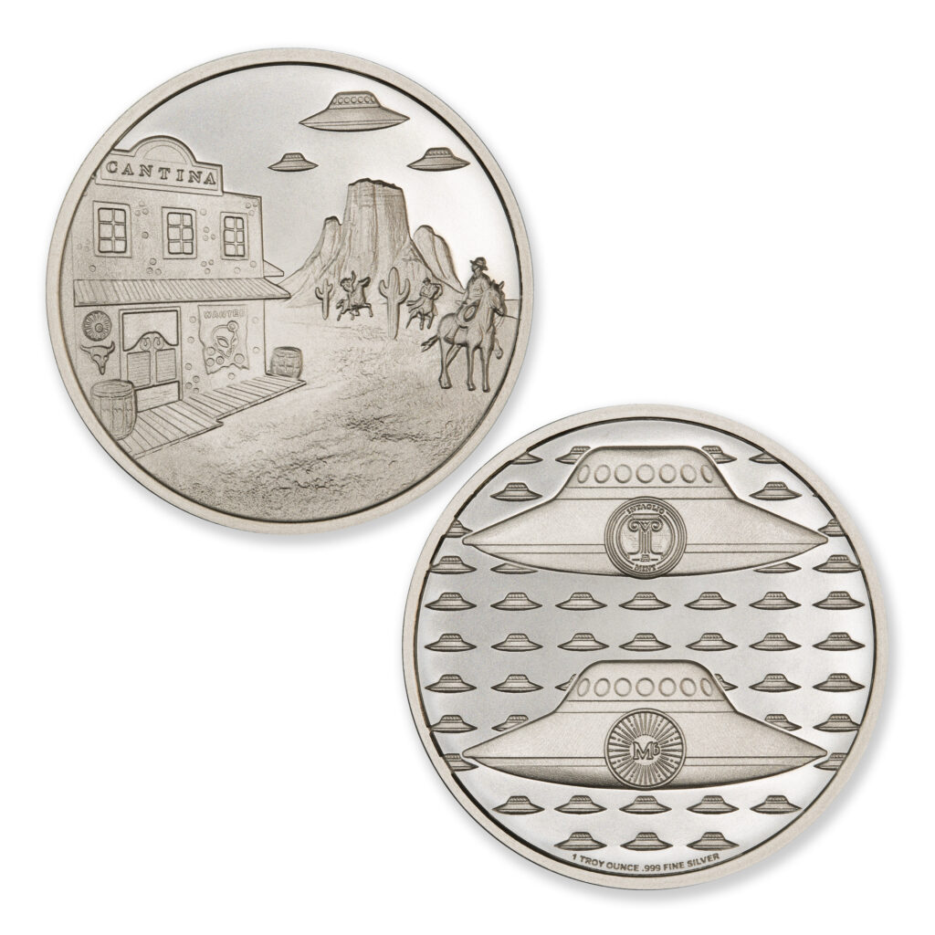 COWBOYS AND ALIENS – 1 TROY OUNCE – 39MM