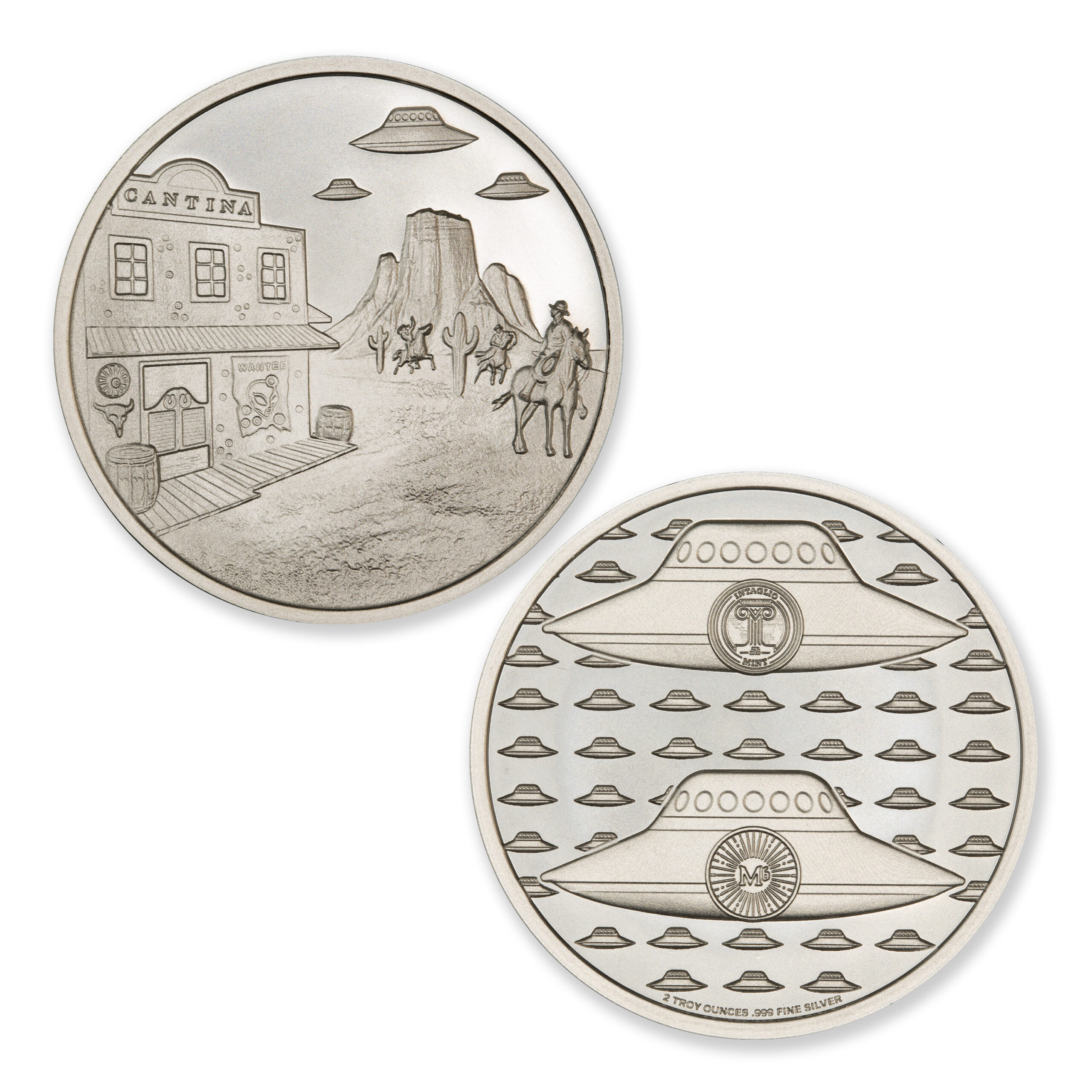COWBOYS AND ALIENS – 2 TROY OUNCE – 39MM - Image 1