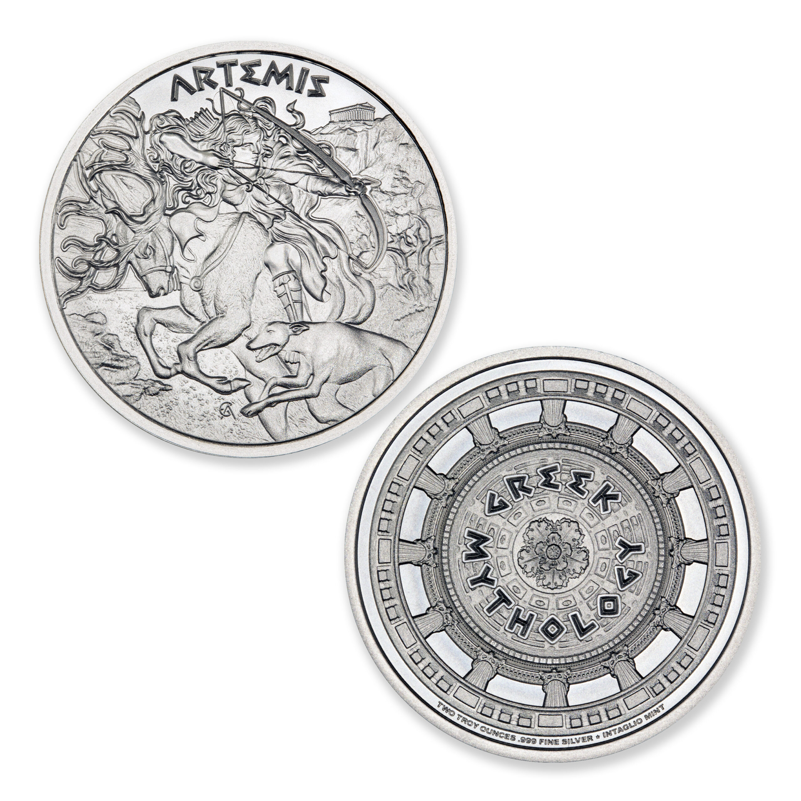 GREEK MYTHOLOGY SERIES – ARTEMIS – 2 TROY OUNCE – 39MM - Image 1