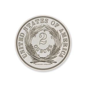 1863 WASHINGTON PATTERN TWO-CENT TRIBUTE – JUDD 305 – 2 TROY OUNCE – 39MM