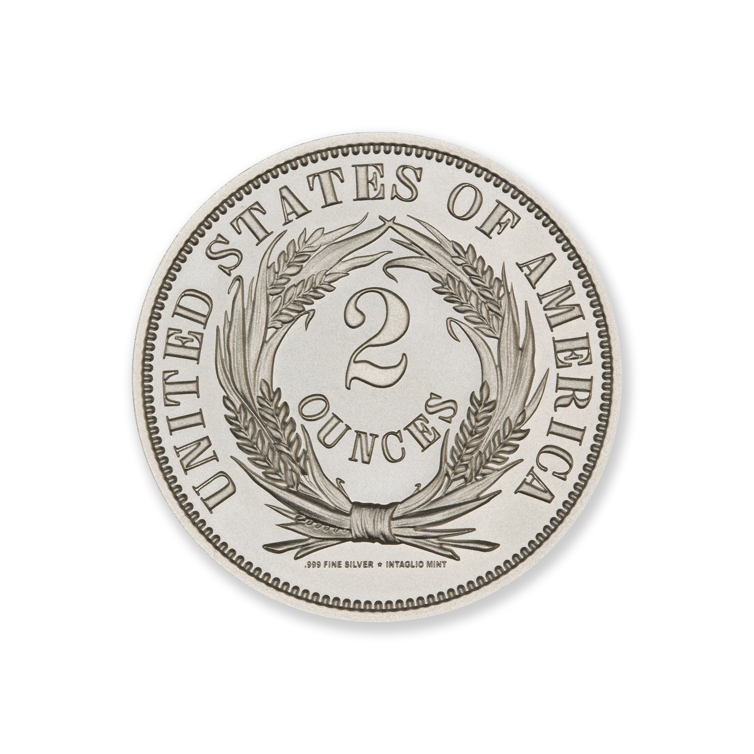 1863 WASHINGTON PATTERN TWO-CENT TRIBUTE – JUDD 305 – 2 TROY OUNCE – 39MM - Image 3