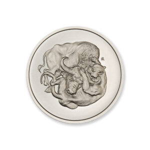 2023 – MINT CLUB® #3 – 2 TROY OUNCE – 39MM (LIMITED MINTAGE: 500) – IN COINSAFE CAPSULE – ARTIST ORIGINAL – LIONESS & BUFFALO