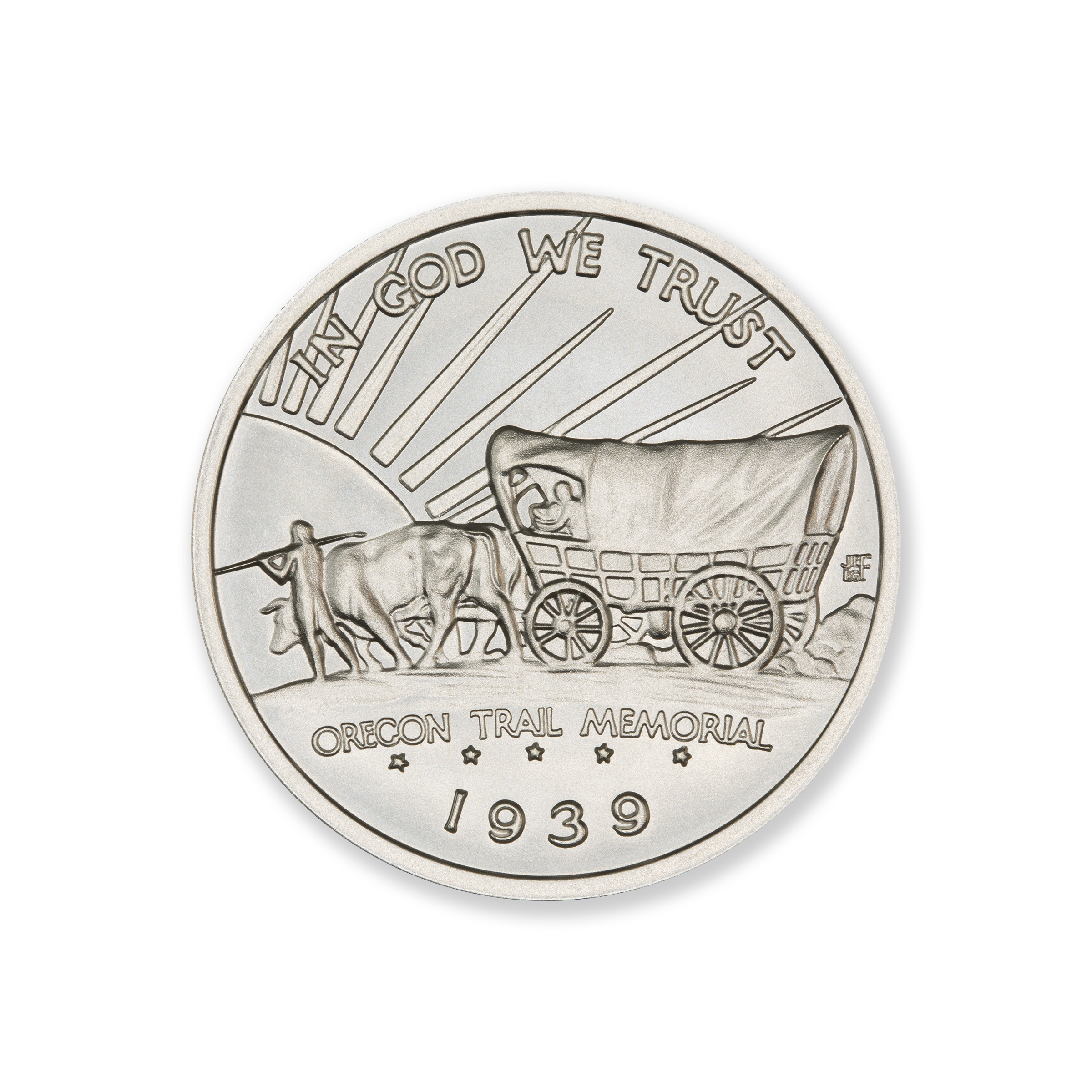 1939 OREGON TRAIL HALF COMMEMORATIVE TRIBUTE – 2 TROY OUNCE – 39MM - Image 3