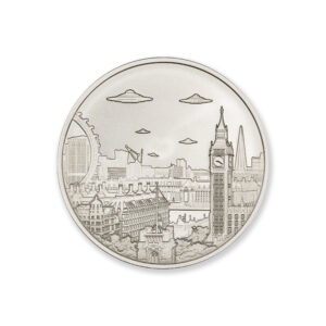 UFOs OVER LONDON – 2 TROY OUNCE – 39MM
