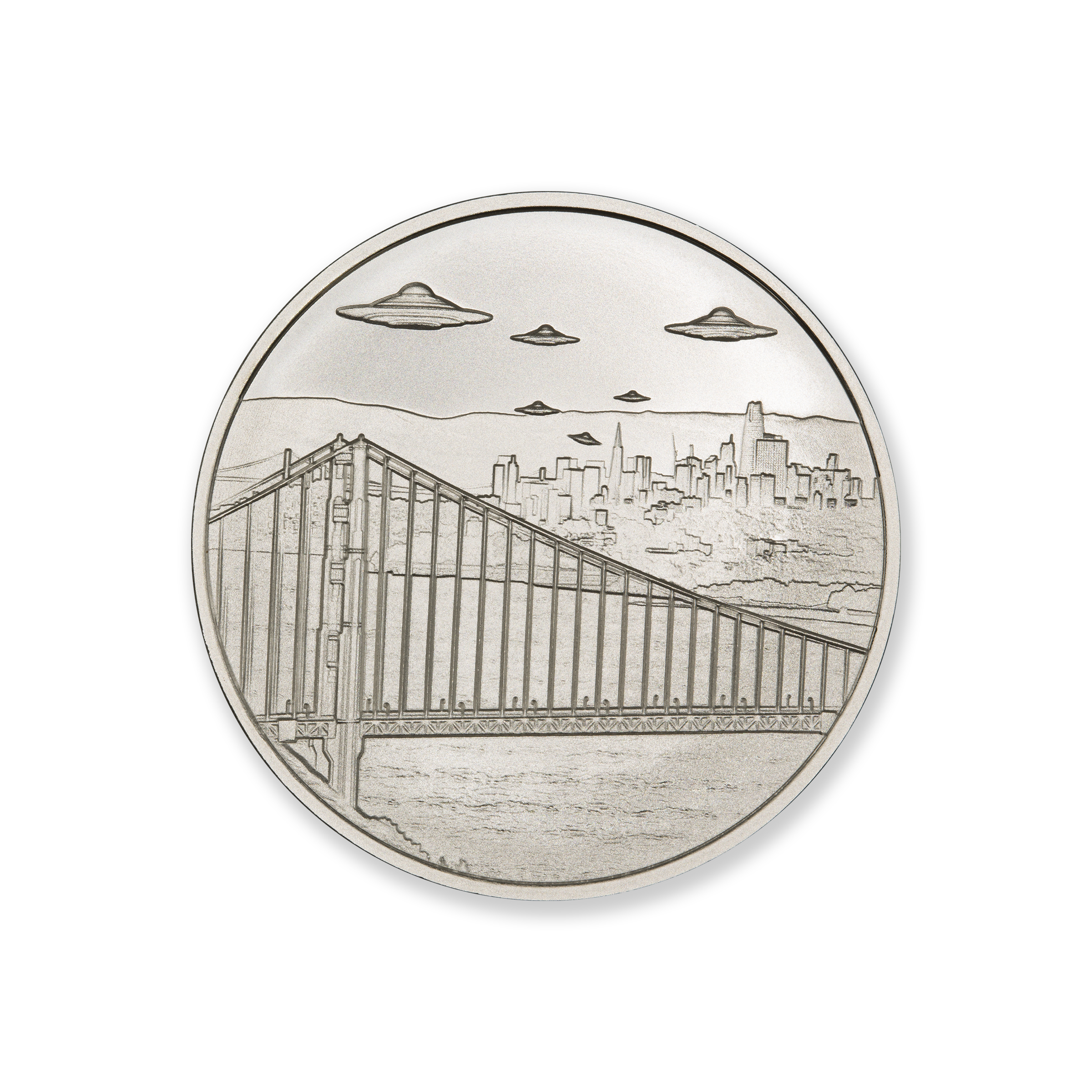 UFOs OVER SAN FRANCISCO – 1 TROY OUNCE – 39MM - Image 1