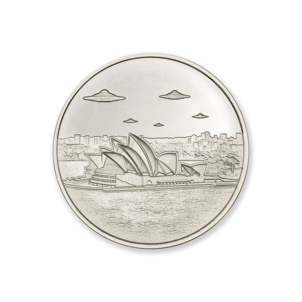 UFOs OVER SYDNEY – 1 TROY OUNCE – 39MM