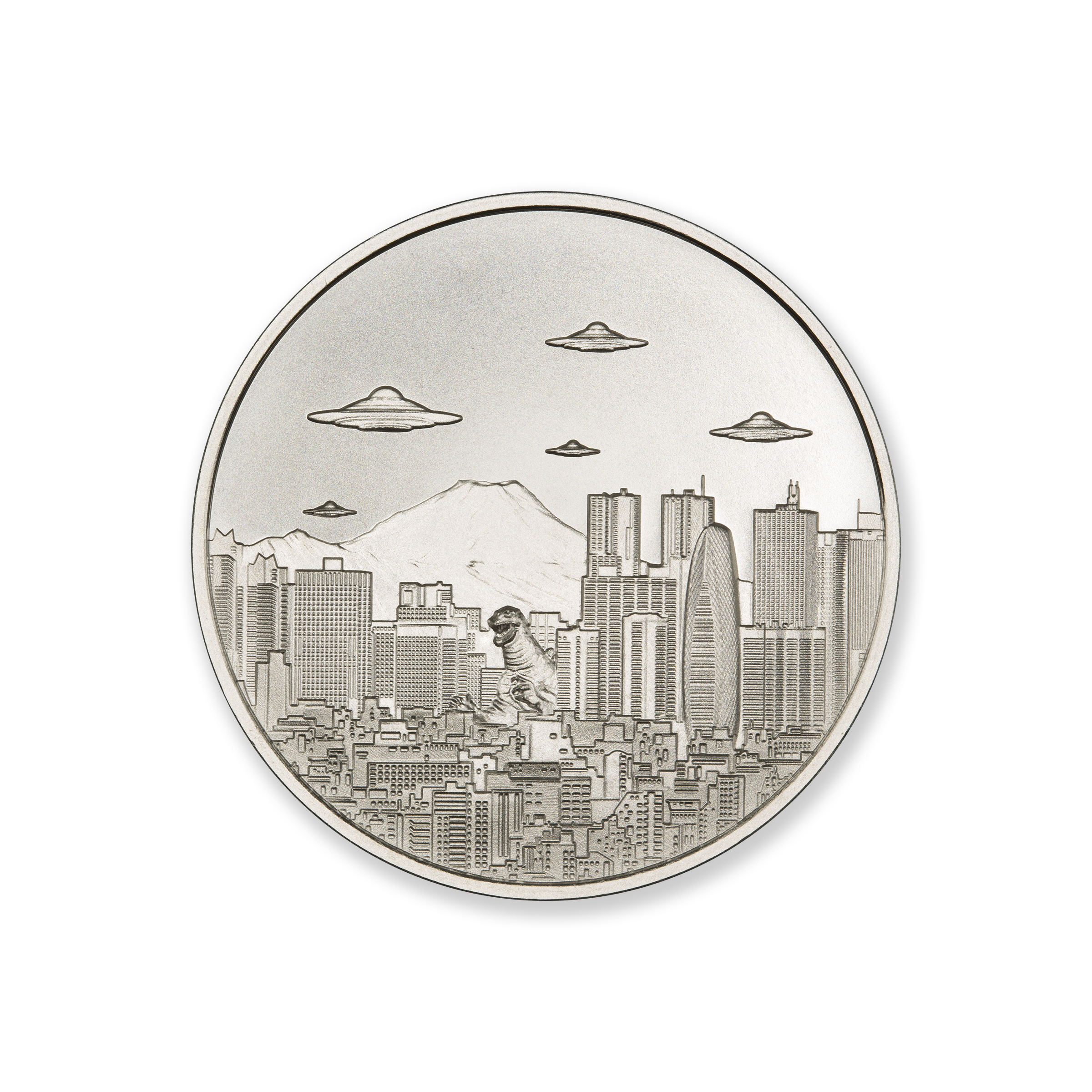 UFOs OVER TOKYO – 1 TROY OUNCE – 39MM - Image 1