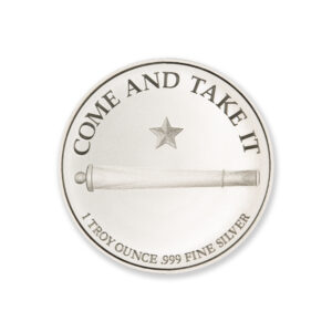 TEXAS SEAL W/ GONZALES CANNON – 1 TROY OUNCE – 39MM