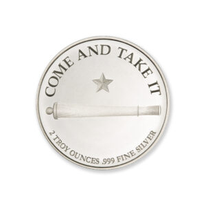 TEXAS SEAL W/ GONZALES CANNON – 2 TROY OUNCE – 39MM