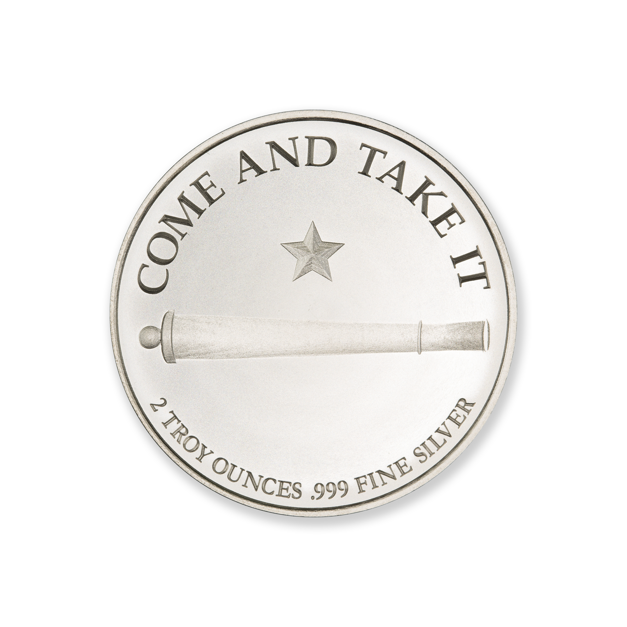 TEXAS SEAL W/ GONZALES CANNON – 2 TROY OUNCE – 39MM - Image 3