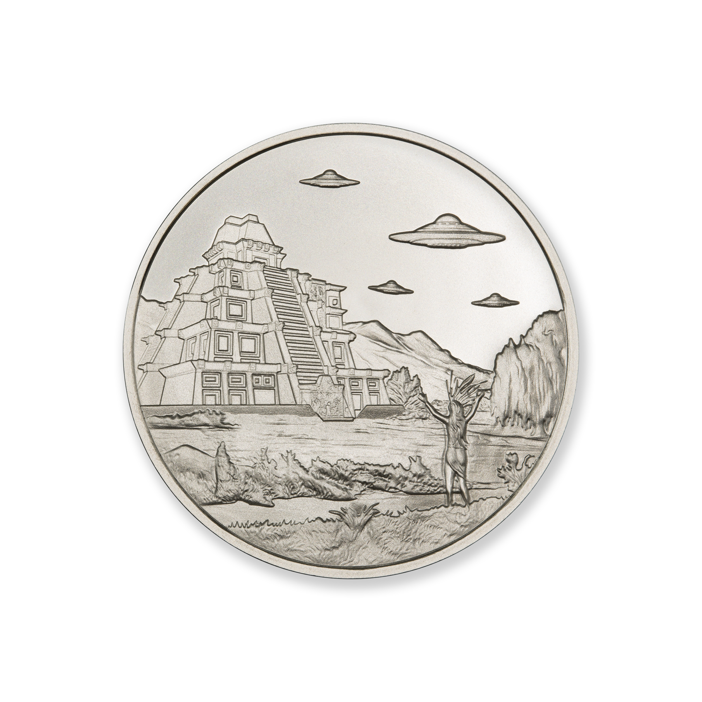 UFOs OVER TENOCHTITLÁN – 1 TROY OUNCE – 39MM - Image 1
