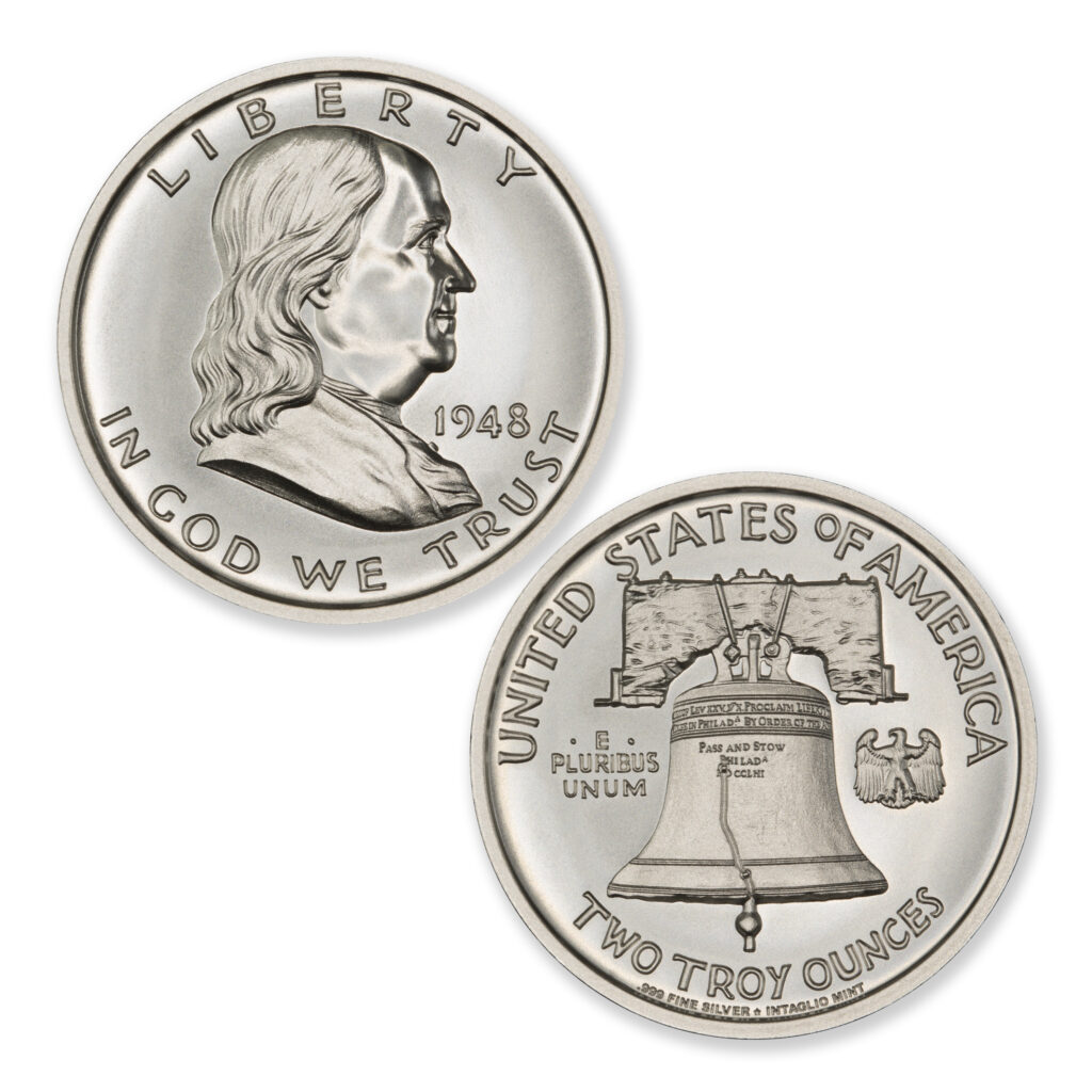 FRANKLIN HALF TRIBUTE - 2 TROY OUNCE - 39MM