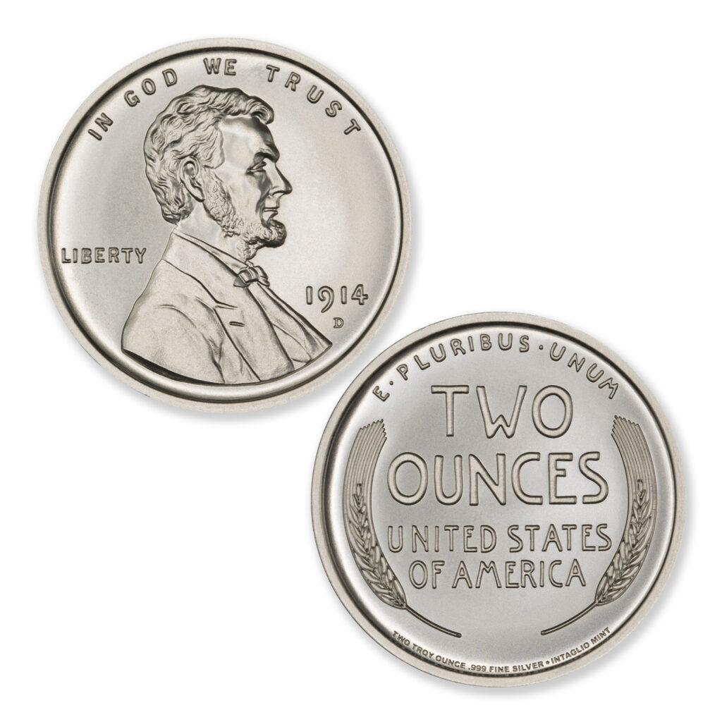 LINCOLN CENT TRIBUTE - 2 TROY OUNCE - 39MM