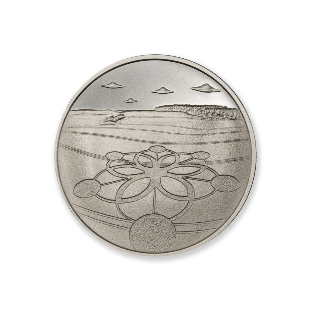 UFOs OVER CROP CIRCLES - 1 TROY OUNCE - 39MM