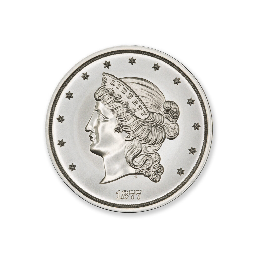 1877 $50 J-1549 GILT TRIBUTE - 2 TROY OUNCE - 39MM