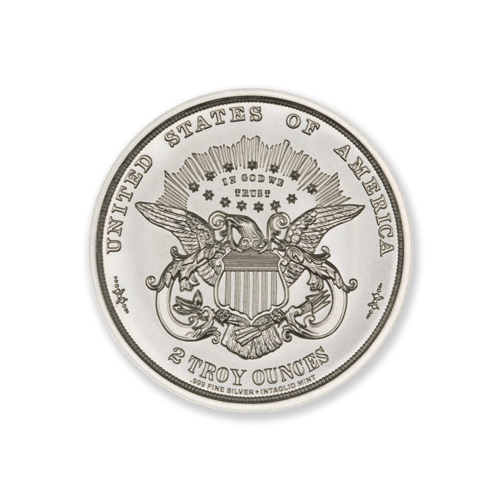 1877 $50 J-1549 GILT TRIBUTE - 2 TROY OUNCE - 39MM