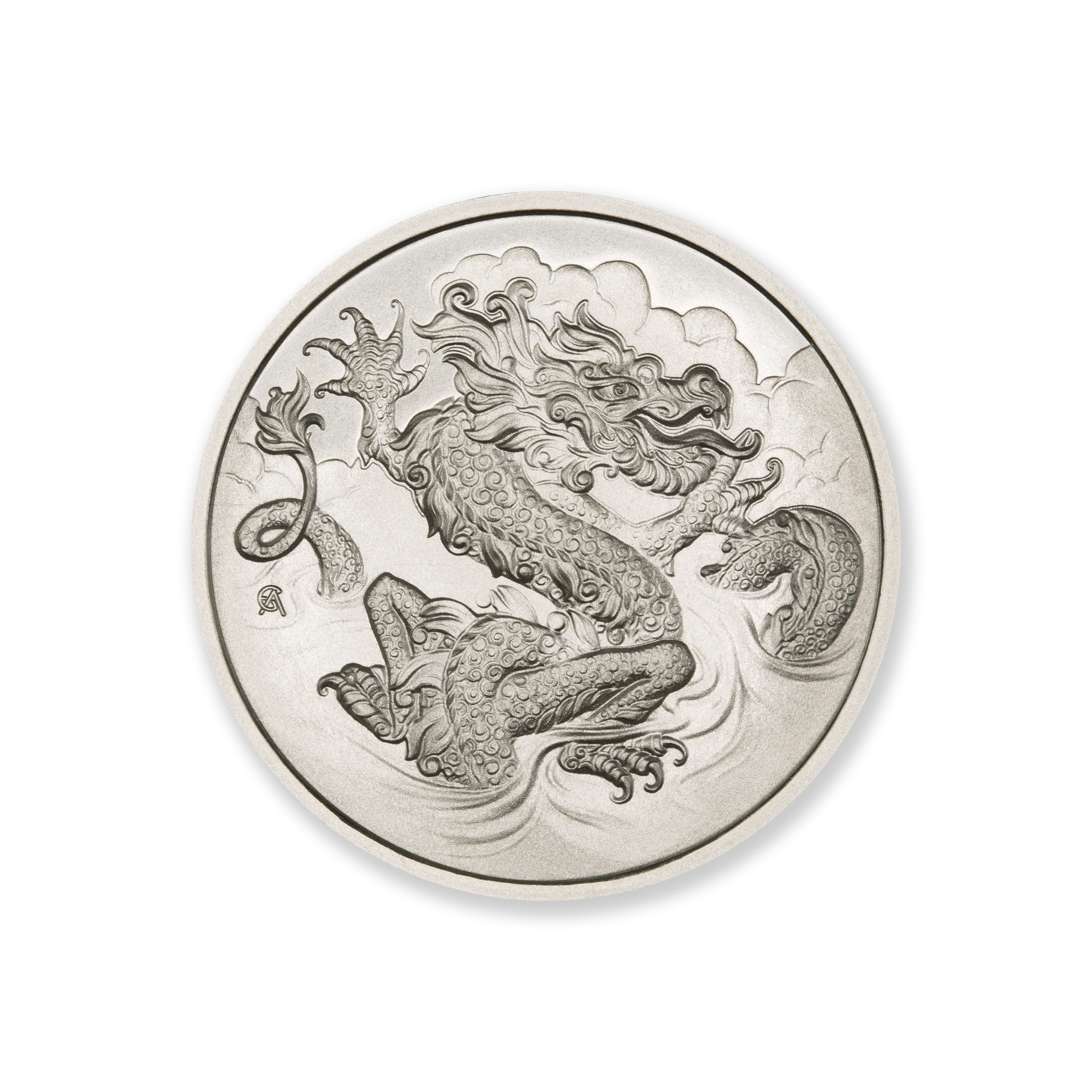 2023 – MINT CLUB® #4 - 1 TROY OUNCE - 39MM (ONLY 500 MINTED) IN COINSAFE CAPSULE - ARTIST ORIGINAL – DRAGON - Image 2