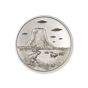 UFOs OVER DEVILS TOWER - 2 TROY OUNCE - 39MM
