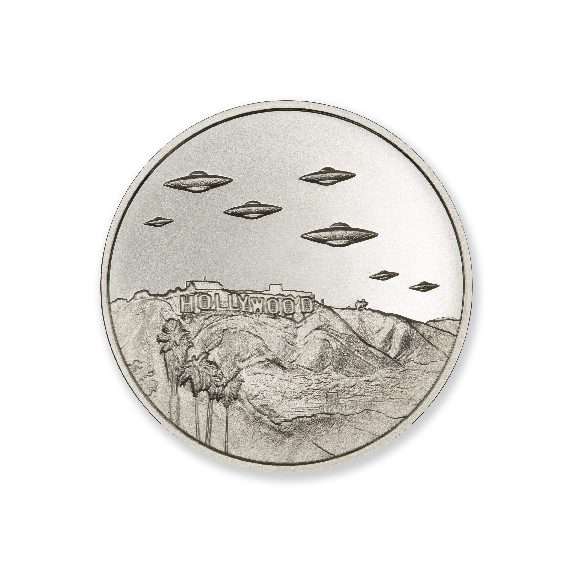 UFOs OVER HOLLYWOOD - 1 TROY OUNCE - 39MM - Image 1