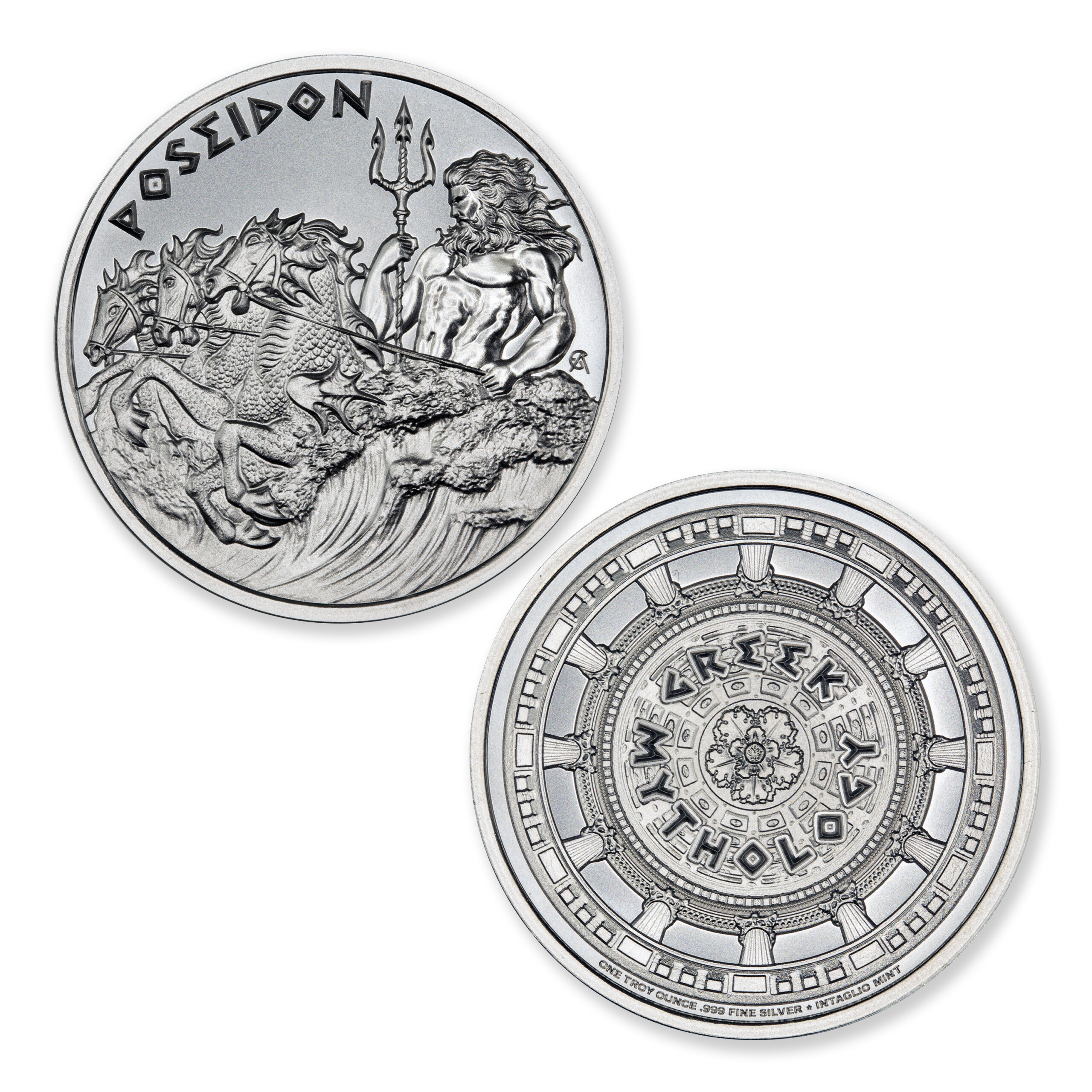 GREEK MYTHOLOGY SERIES - POSEIDON - 1 TROY OUNCE - 39MM - Image 1