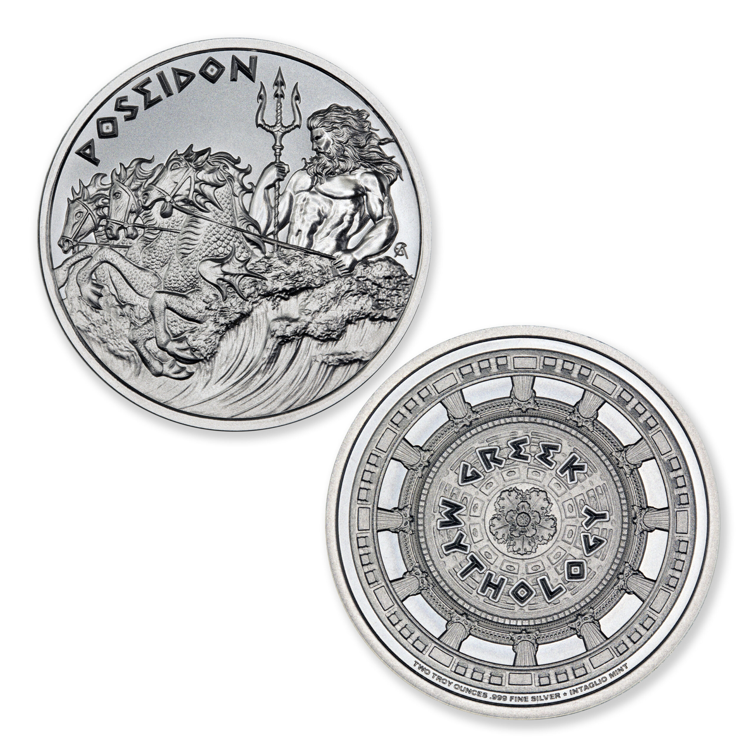 GREEK MYTHOLOGY SERIES – POSEIDON – 2 TROY OUNCE – 39MM - Image 1