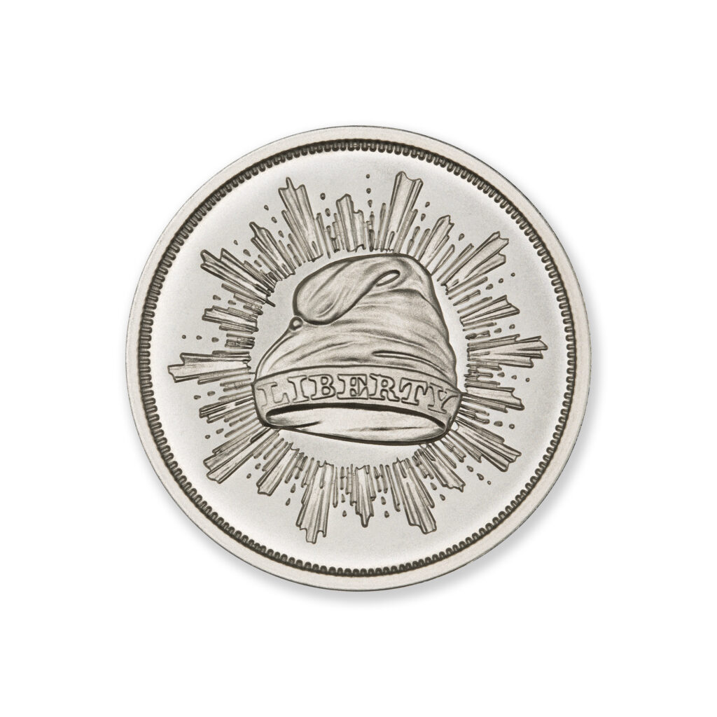 1836 G$1 J-67 LIBERTY CAP TRIBUTE - 2 TROY OUNCE - 39MM