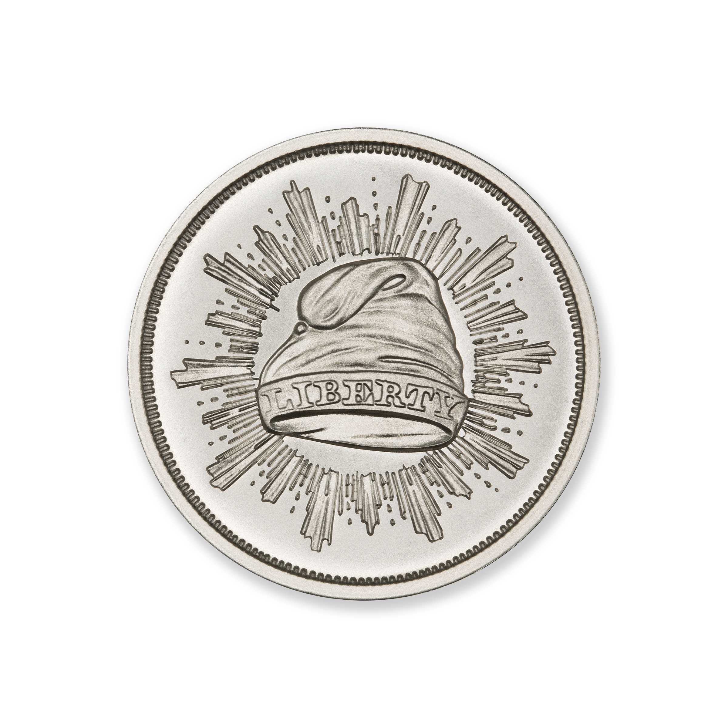 1836 G$1 J-67 LIBERTY CAP TRIBUTE - 2 TROY OUNCE - 39MM - Image 2