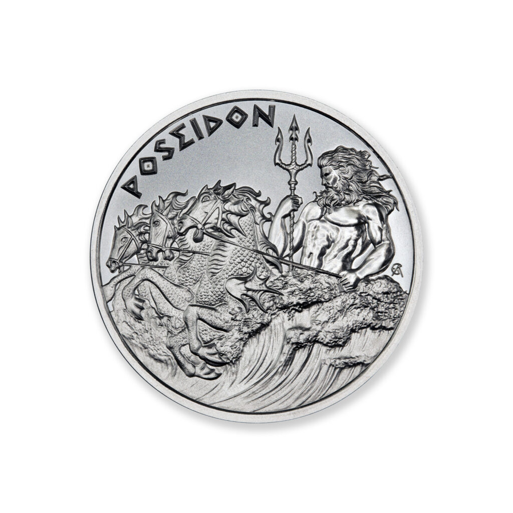 GREEK MYTHOLOGY SERIES - POSEIDON - 1 TROY OUNCE - 39MM
