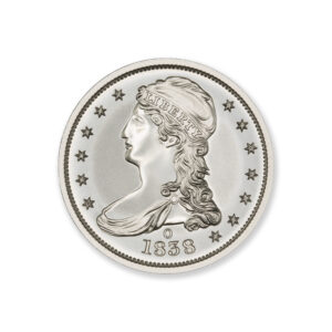 1838-O CAPPED BUST HALF DOLLAR TRIBUTE - 2 TROY OUNCE - 39MM