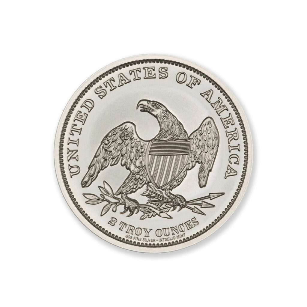 1838-O CAPPED BUST HALF DOLLAR TRIBUTE - 2 TROY OUNCE - 39MM