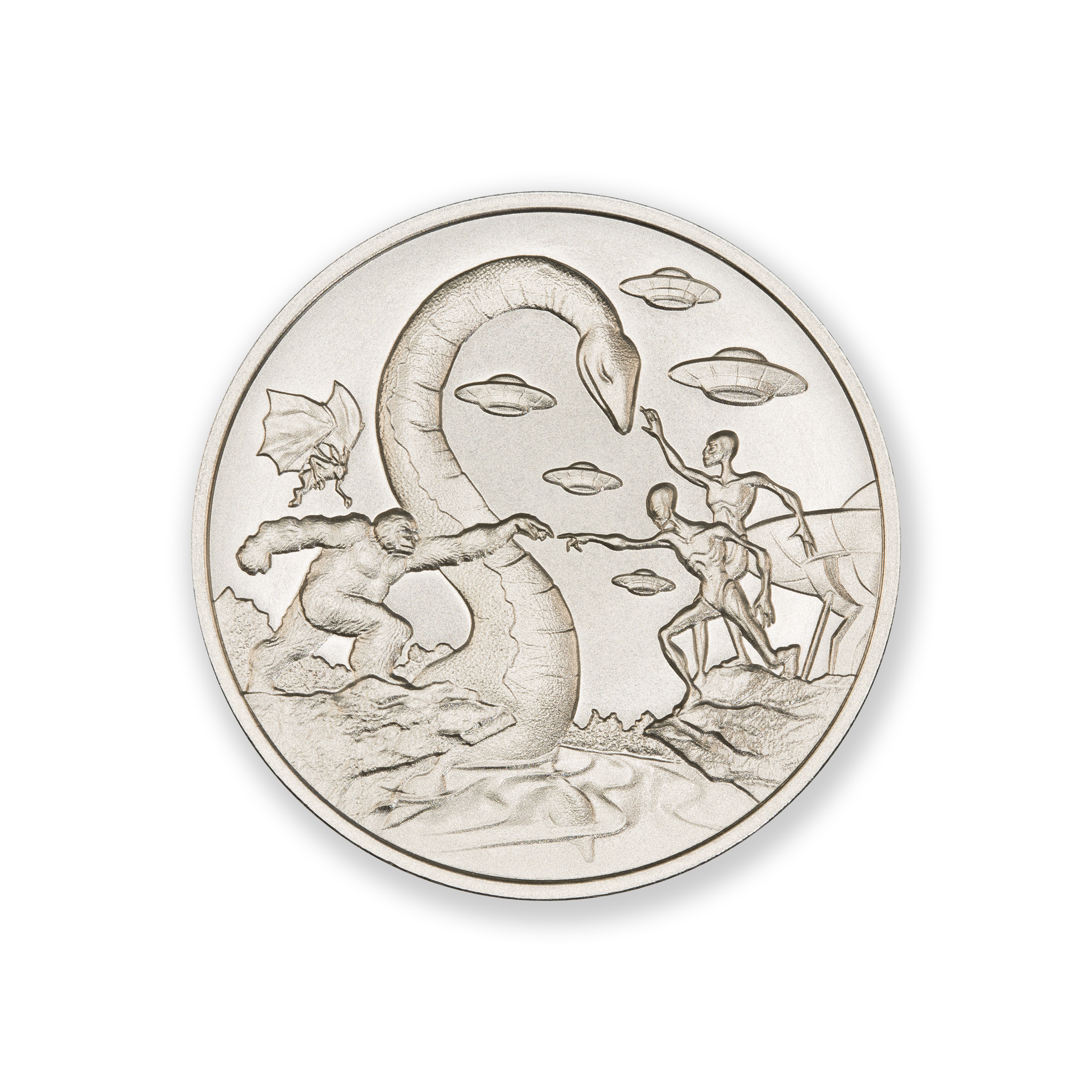 UFOs FIRST CONTACT – 2 TROY OUNCE – 39MM (SERIES FINALE) - Image 1