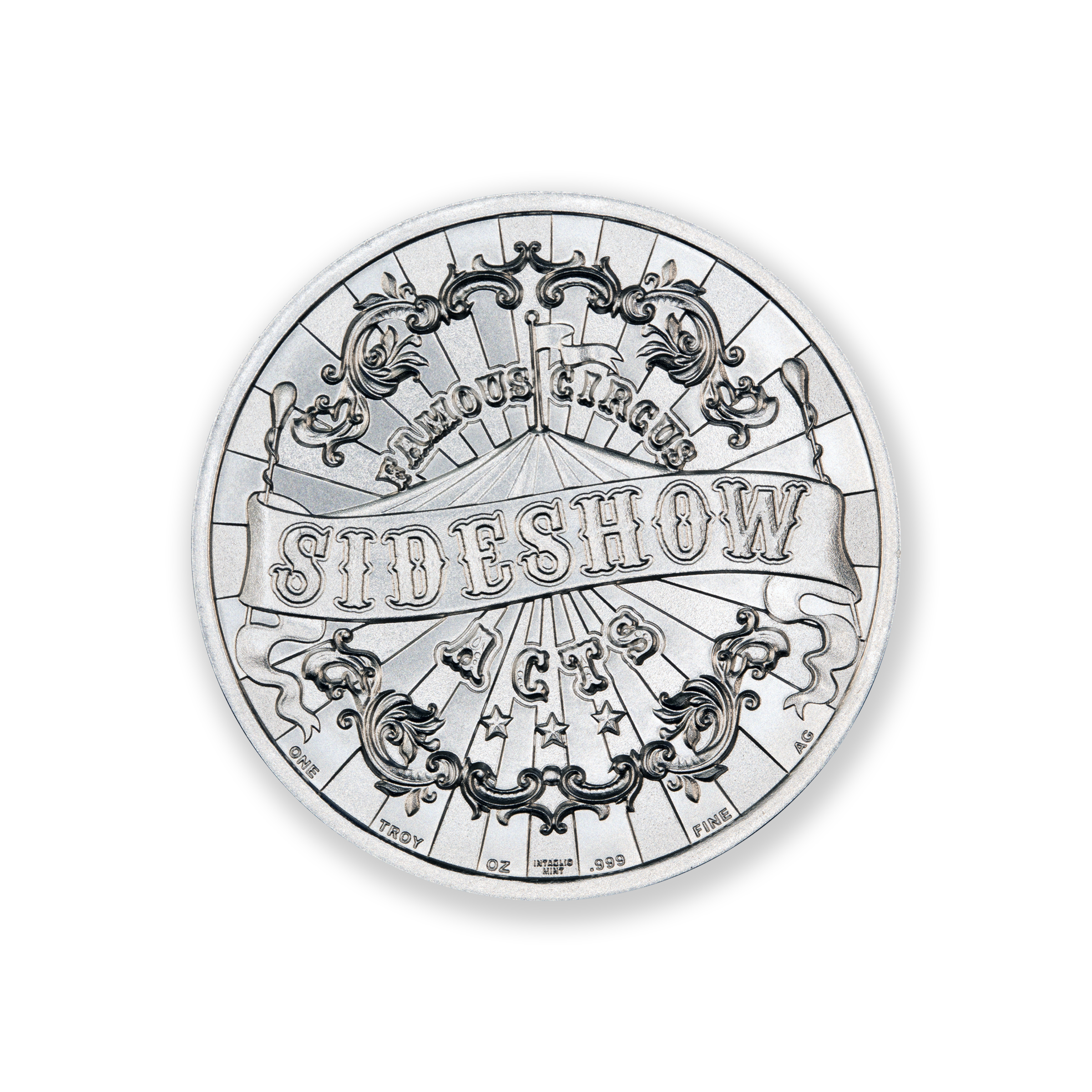 FAMOUS CIRCUS SIDESHOW ACTS - CHANG AND ENG (SIAMESE TWINS) - 1 TROY OUNCE - 39MM - Image 3