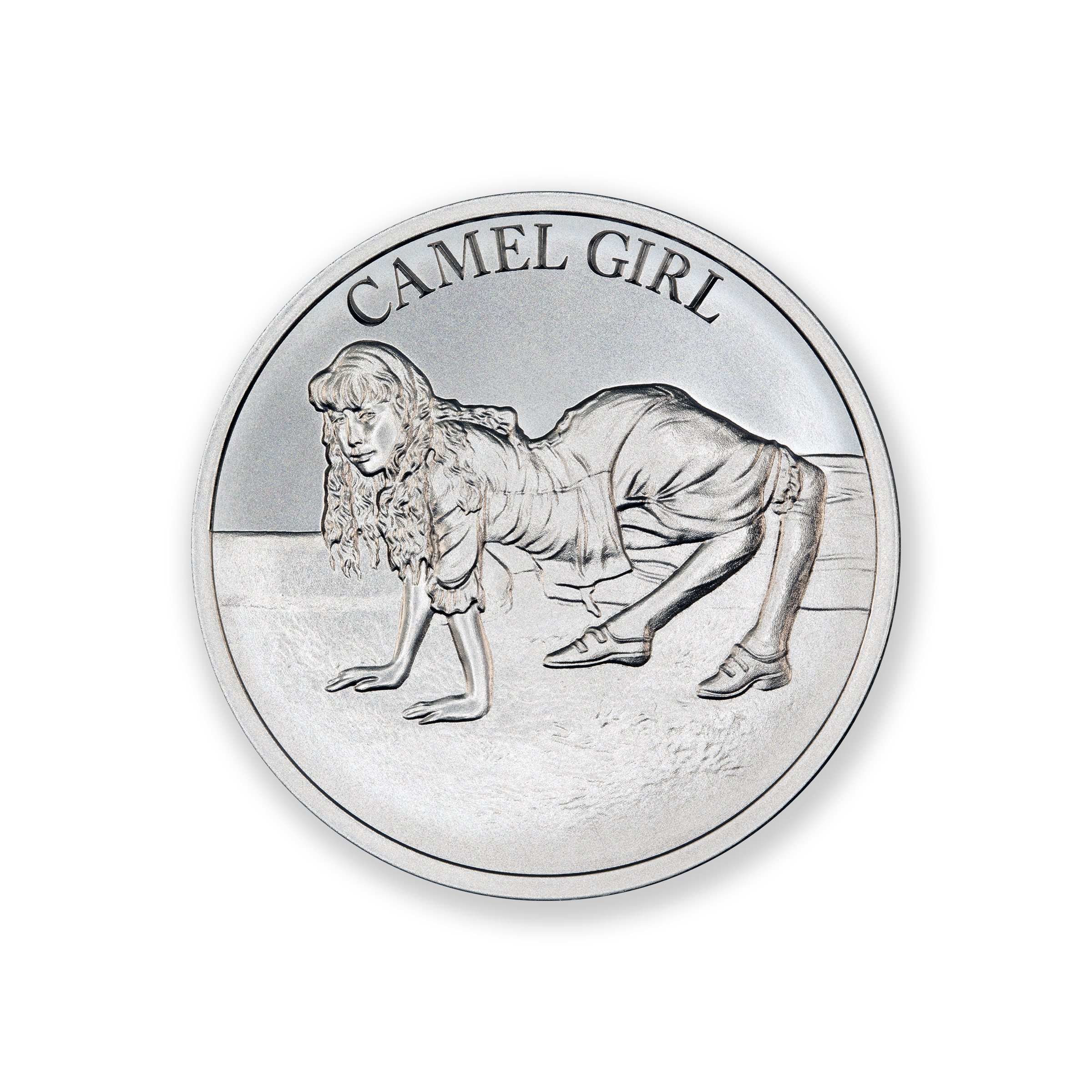 FAMOUS CIRCUS SIDESHOW ACTS - CAMEL GIRL - 1 TROY OUNCE - 39MM - Image 2
