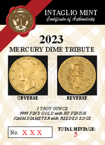 2023 Mercury Dime Tribute 1oz .9999 Fine AU